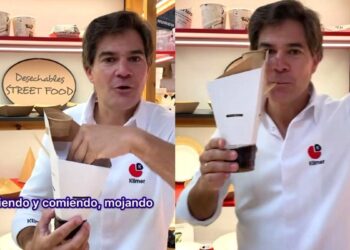 El creador del vaso viral para llevar comida y bebida en la misma mano: ‘Así, puedes usar el móvil’