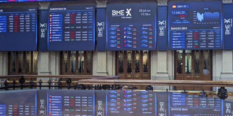 El Ibex amortigua su caída al 0,6% y salva la barrera de los 11.100 puntos