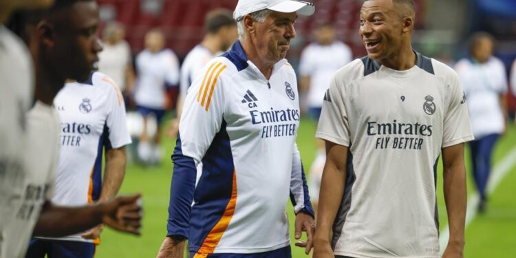 El Real Madrid inicia su heptatlón de títulos con la Supercopa de Europa, el ‘Trofeo Kylian Mbappé’