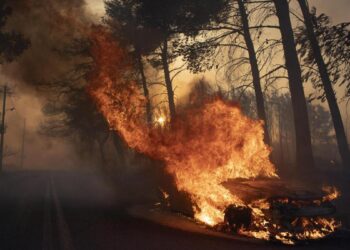 Un gran incendio forestal a las puertas de Atenas obliga a evacuar a decenas de miles de personas
