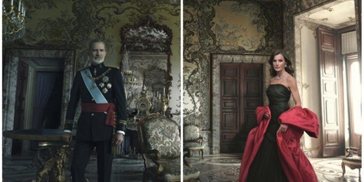 Ven la luz los retratos que Annie Leibovitz hizo a Felipe y Letizia: él, de Capitán General; ella, de Balenciaga