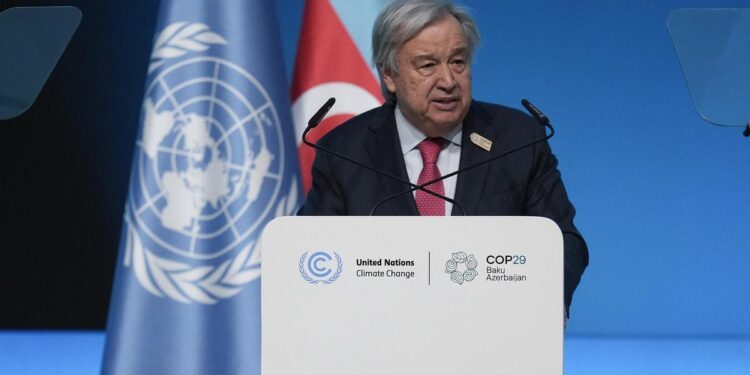 Guterres, en la cumbre del clima de Bakú (COP29): ‘Los ricos causan el problema, los pobres pagan el precio más alto’