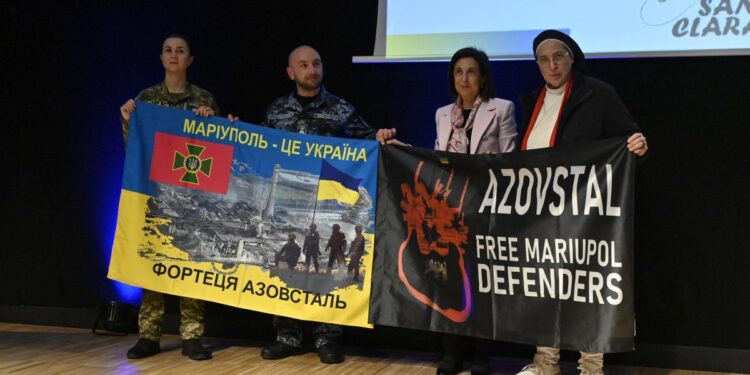 Combatientes ucranianos piden en Barcelona que Europa continúe con su apoyo a Ucrania