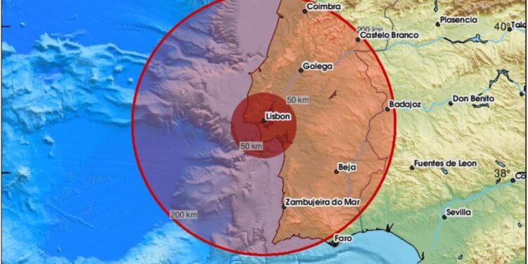 Un terremoto de magnitud 4,7 sacude Lisboa y se siente en Extremadura