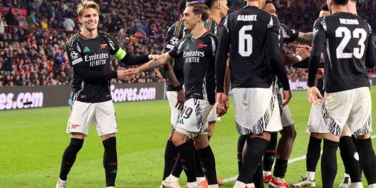 El Arsenal le hace un siete al PSV y ya espera a Real Madrid o Atlético