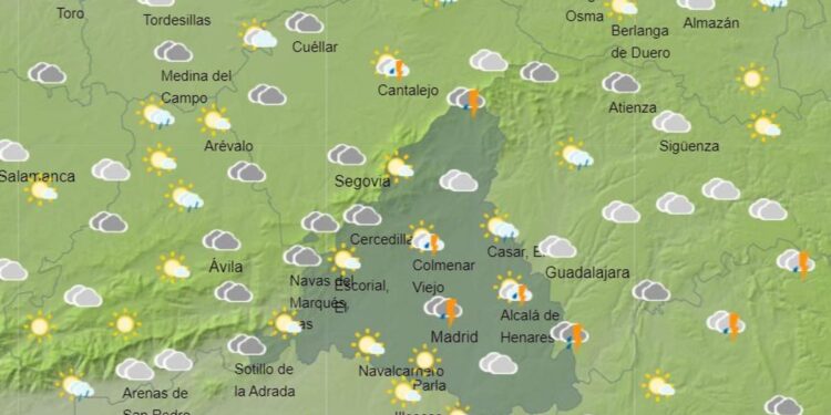 Sábado invernal en Madrid: lluvias persistentes, descenso de temperaturas y posible nieve en la Sierra