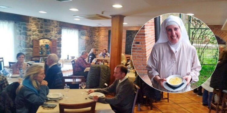 Fabada, escalopines al cabrales y arroz con leche: el menú (muy asturiano) que las monjas de Belorado sirvieron en la apertura de su restaurante en Arriondas