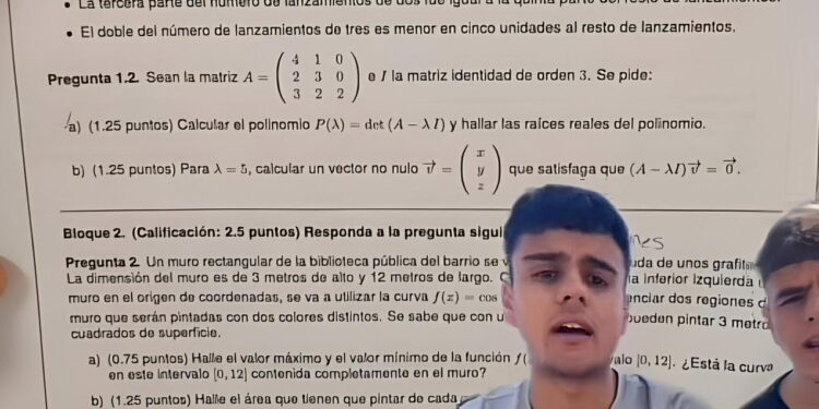 La visión de dos estudiantes andaluces sobre el controvertido examen de Matemáticas de la PAU en Madrid: ‘Tampoco veo donde está la polémica’