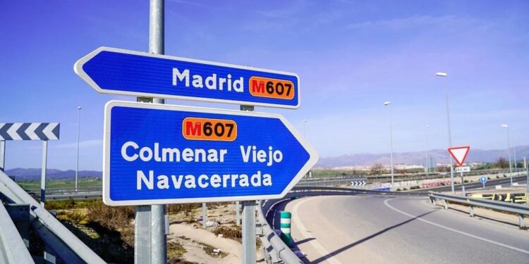 Cortes y desvíos para salir de Colmenar a Madrid por las obras del tercer carril de la M-607