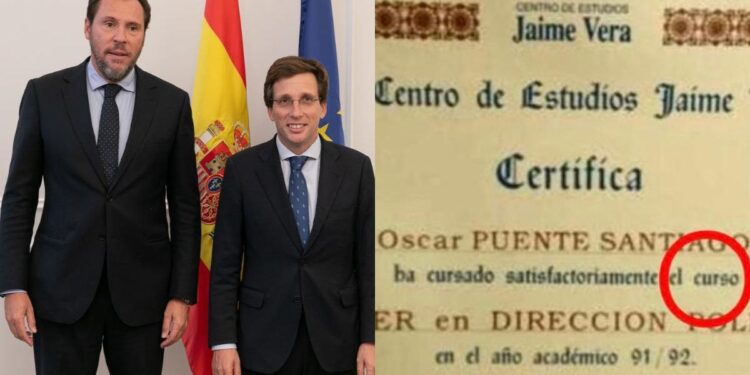 Almeida acusa a Óscar Puente de tener un máster ‘cum fraude’