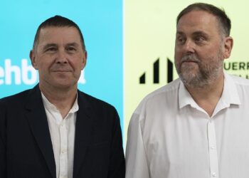 Reunión de Oriol Junqueras y Arnaldo Otegi